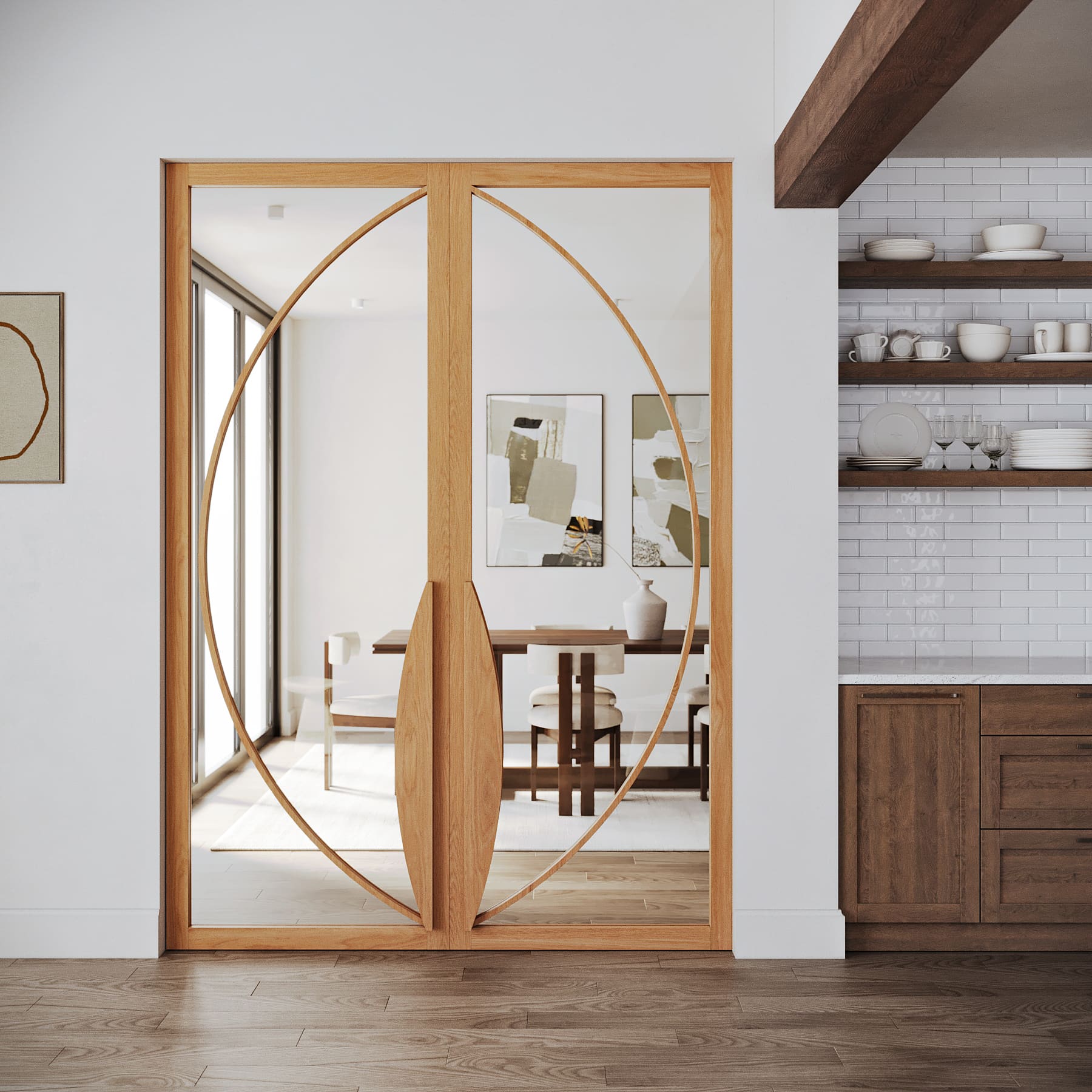 houten-deuren/houten-deur-met-glas-gebogen-vlakverdeling-lucy-handgreep